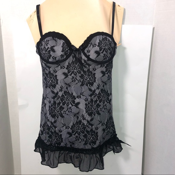 NWOT Adore Me Etelka Women’s Intimate Sleepwear Lingerie Black Lace Size Small - Picture 1 of 14